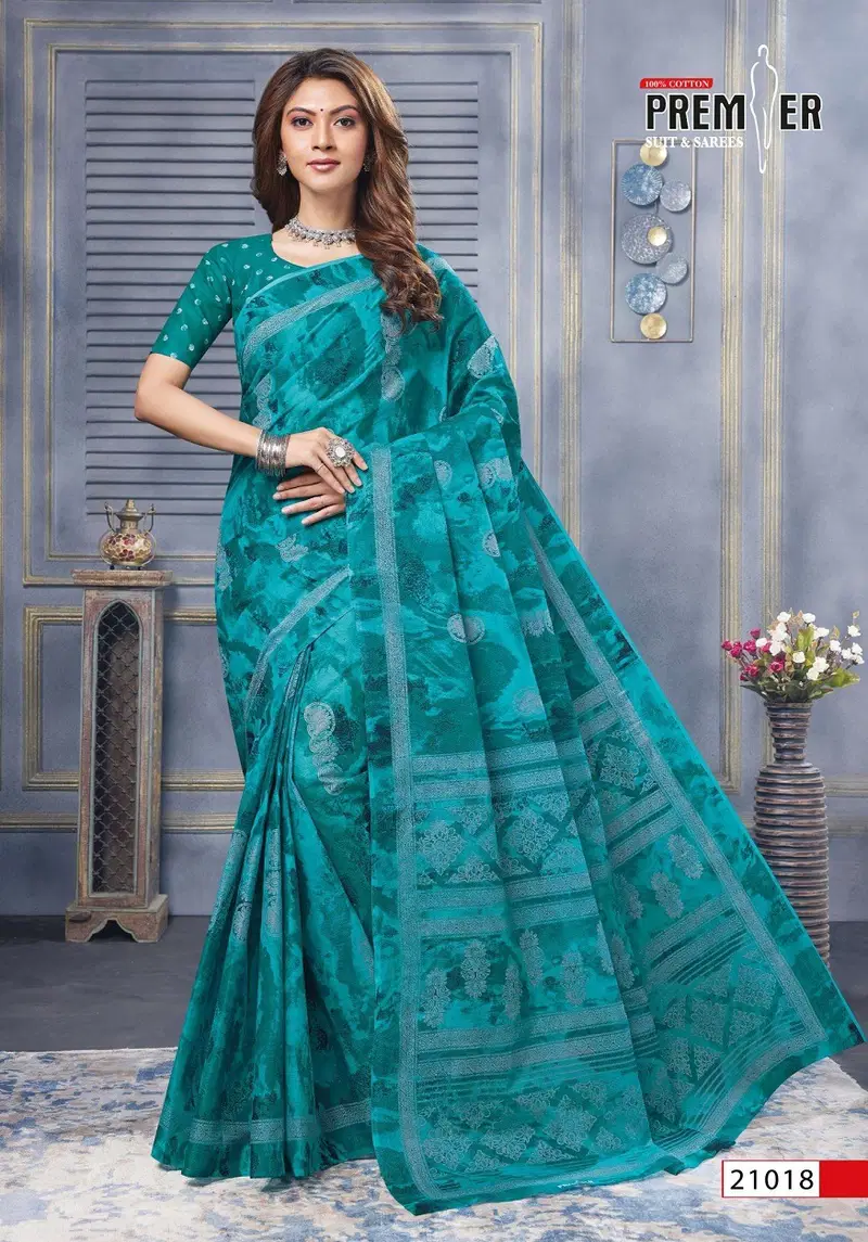 Saravani Vol 21 By Premier Cotton Printed Sarees Wholesale Shop In Surat